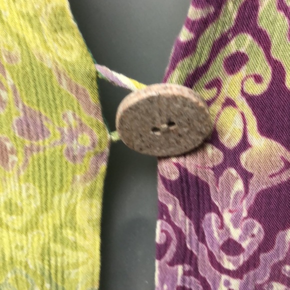 Soft Surroundings Purple, Green and Blue Batik Paisley Design Topper Size PS - Picture 3 of 10